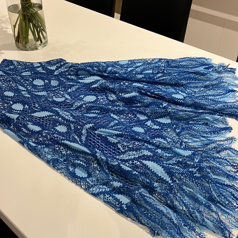 Alexis royal blue crochet skirt